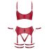 Cottelli Bondage - Cross-Strap Bra Set (Red) - L