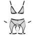 Cottelli Bondage - Sheer Mesh Set with Chains (Black) - M