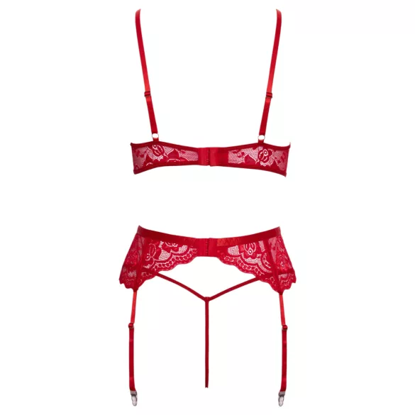 Cottelli - Lace Christmas Bra Set (Red)