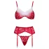 Cottelli - Lace Christmas Bra Set (Red) - L/XL