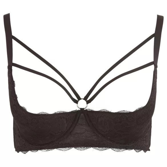 Cottelli Plus Size - Strappy Ringed Lift Bra (Black) - 90D