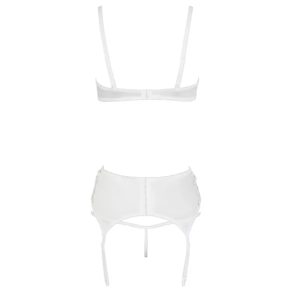 Cottelli - Lace-Up Lifting Bra Set (White) - 85C/L