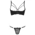 Cottelli - Strappy Ring Bra and Thong Set (Black) - 85B/L
