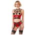 Abierta Fina - Red Ring Lift Lingerie Set - 80B/M