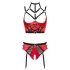 Abierta Fina - Red Ring Lift Lingerie Set - 85C/L