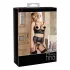 Abierta Fina - Sparkling Strappy Lace Lingerie Set (Black) - 80C/M