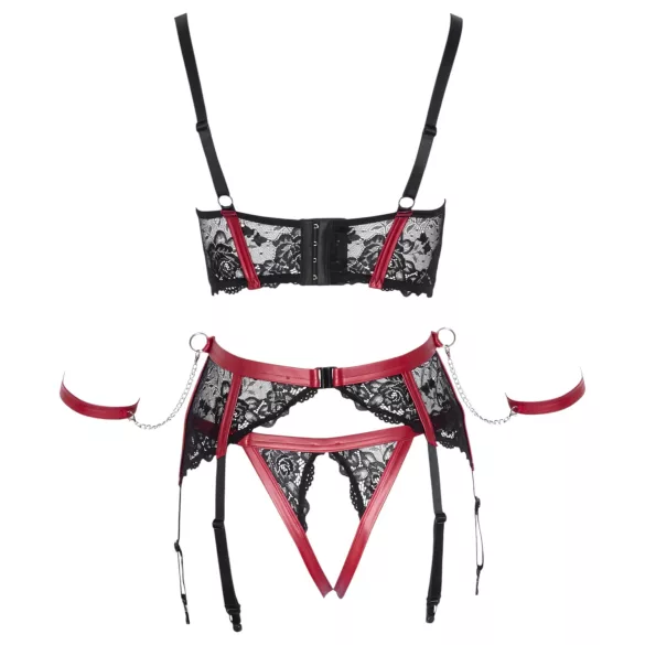 Cottelli Bondage - Red Lace Lift-Up Set - L