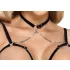 Abierta Fina - open thong and corset (black) - M