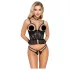 Abierta Fina - Open Thong & Corset (Black) - L