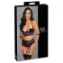 Cottelli Bondage - bra set and arm cuffs (black‑purple)