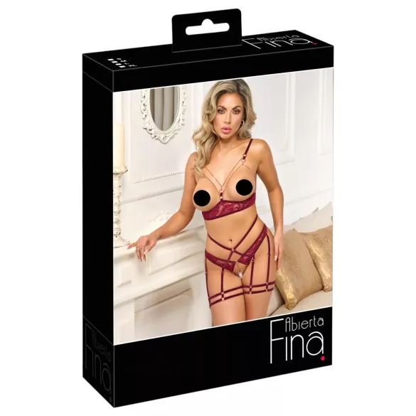 Abierta Fina - Chain Lift Bra Set (Red)