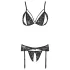 Cottelli - Open Lace Lingerie Set (Black) - XL
