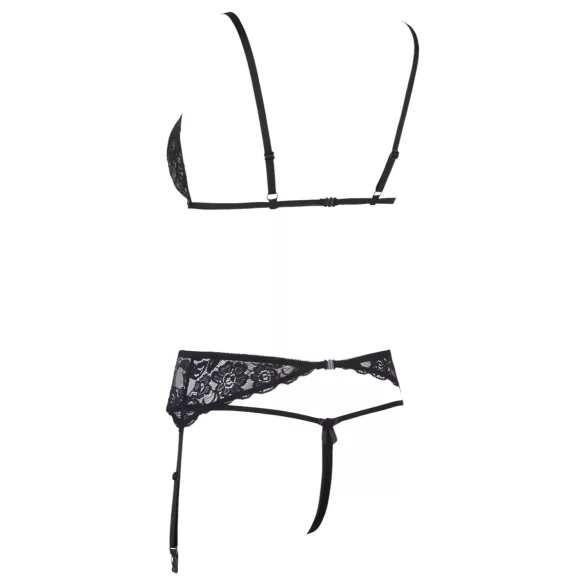 Cottelli - Open Lace Lingerie Set (Black) - XL