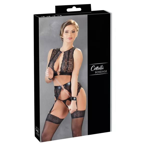 Cottelli Bondage - Lace Lingerie Set (4 Piece) - L