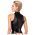 Noir - Shiny Zipper Top (Black) - L