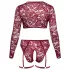 Cottelli Curves - Long Sleeve Lace Set (Red) - 2XL