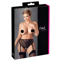 Cottelli Plus Size - lace suspender briefs (black) - XXXXL