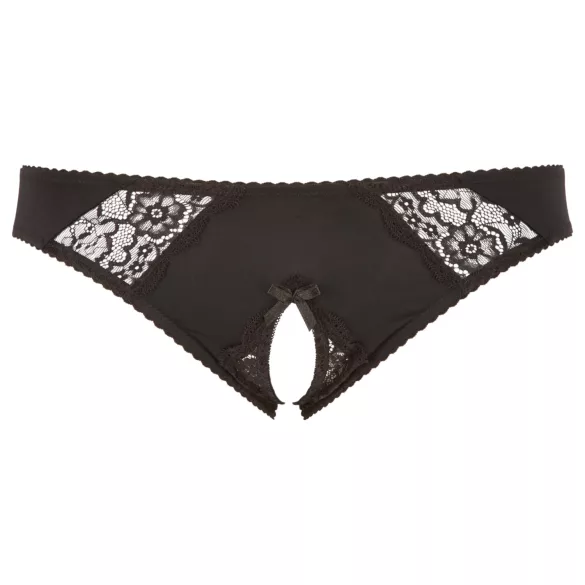Cottelli Plus Size - Lace Open-Back Panties (Black) - 3XL