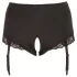 Cottelli Plus Size - Garter Belt Open Panty (Black)