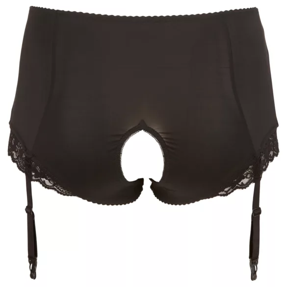 Cottelli Plus Size - Garter Belt Open Panty (Black)