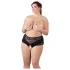 Cottelli Plus Size - Lacy Pearl-Embellished Open Panty (Black) - 4XL