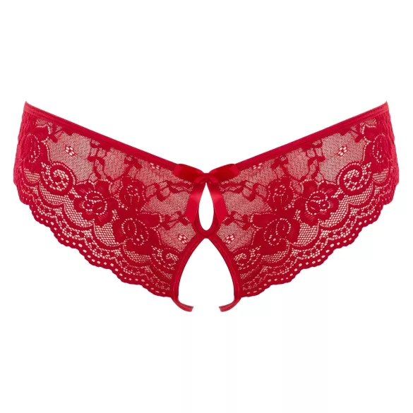 Cottelli - Red Bow Open-Crotch Panties - XL