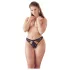 NO:XQSE - Black Women's Bow Open Panty with Cut-Out Design