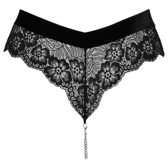 Cottelli Party - Black Lace Panties with Chain Details