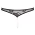 Cottelli - Black Lace Thong with Pearls and Open Design