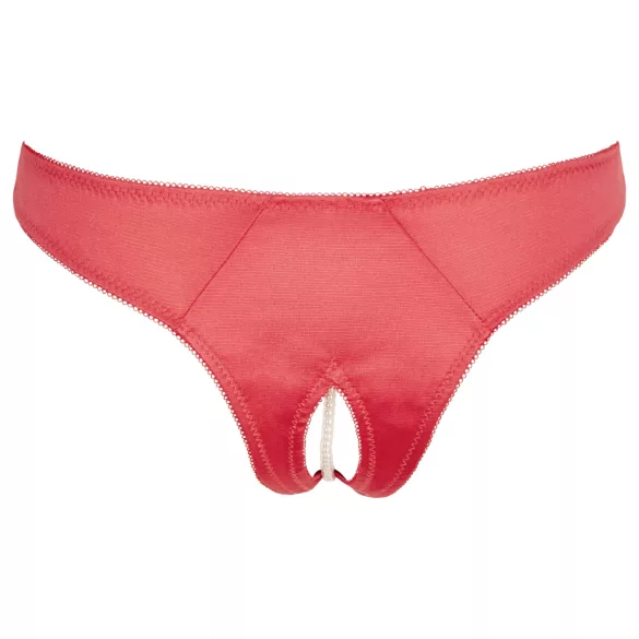 Cottelli - Open Floral Panty with Pearls (Red) - L