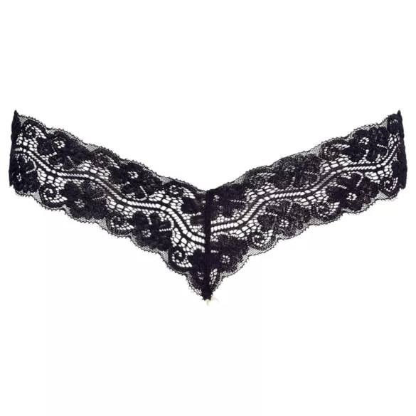 Cottelli - Double Pearl Lace Thong (Black) - XL