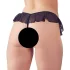 Cottelli - Open Pearl Ruffle Thong (Black) - L