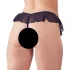 Cottelli - Open Pearl Ruffle Thong (Black) - XL