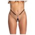 Cottelli - Open-Front Thong with Sparkling Stone - Black (S-L)