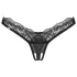 Obsessive - Sheer Lace Thong (Black) - L/XL