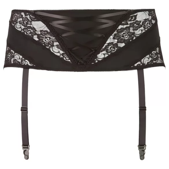 Cottelli Plus Size - Lace Corset Garter Belt (Black) - XL