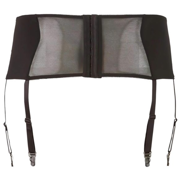 Cottelli Plus Size - Lace Corset Garter Belt (Black) - 3XL