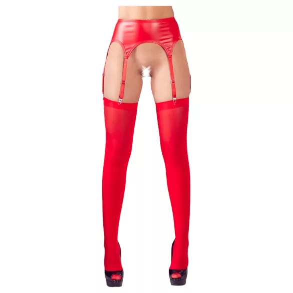 NO:XQSE - Shiny Garter Belt Set (Red)