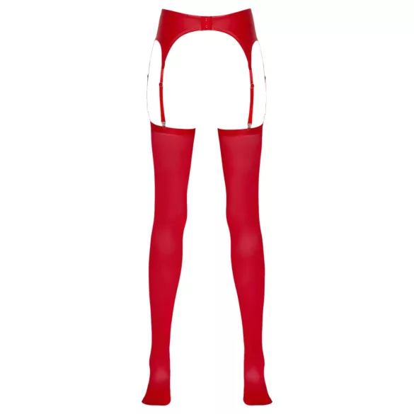 NO:XQSE - Shiny Garter Belt Set (Red) - L/XL