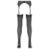 NO:XQSE - Striped Stockings with Garter Belt (Black)