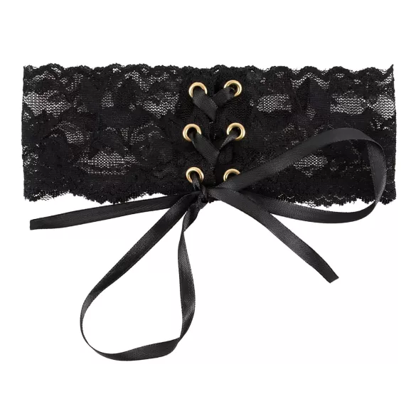 Cottelli - Wide Lace Choker with Lacing (Black)