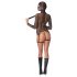 Bad Kitty - BDSM Sheer Fishnet Set with Whip (Black) - M
