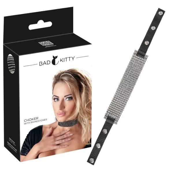 Bad Kitty - Rhinestone Collar (Black)