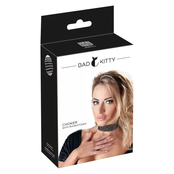 Bad Kitty - Rhinestone Collar (Black)