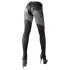 Cottelli - Patterned Open-Front Stockings (Black) - 5/XL