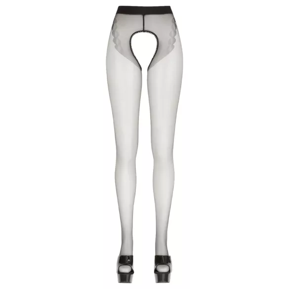 Cottelli - Double Effect Open-Back Stockings (Black) - 3