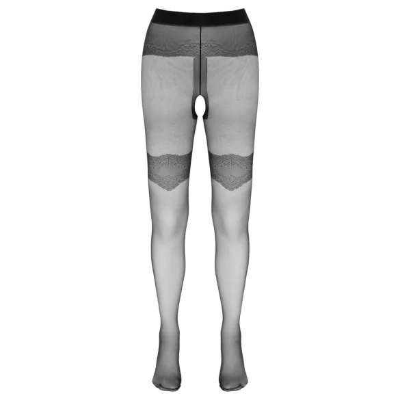 Cottelli - Exclusive Patterned Open Stockings (Black)