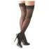 Cottelli - Black Thigh-Highs with Stripe - 5/XL
