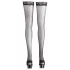 Cottelli - Black Thigh-Highs with Stripe - 5/XL