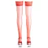 Cottelli - Red Satin Thigh-High Stockings - 3/M-L